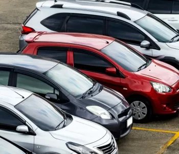 A row of popular car models parked in a lot, representing vehicles commonly offered in the Australian rent‑to‑own car market.